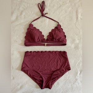 Kate Spade bathing suit, high waisted. Size Large